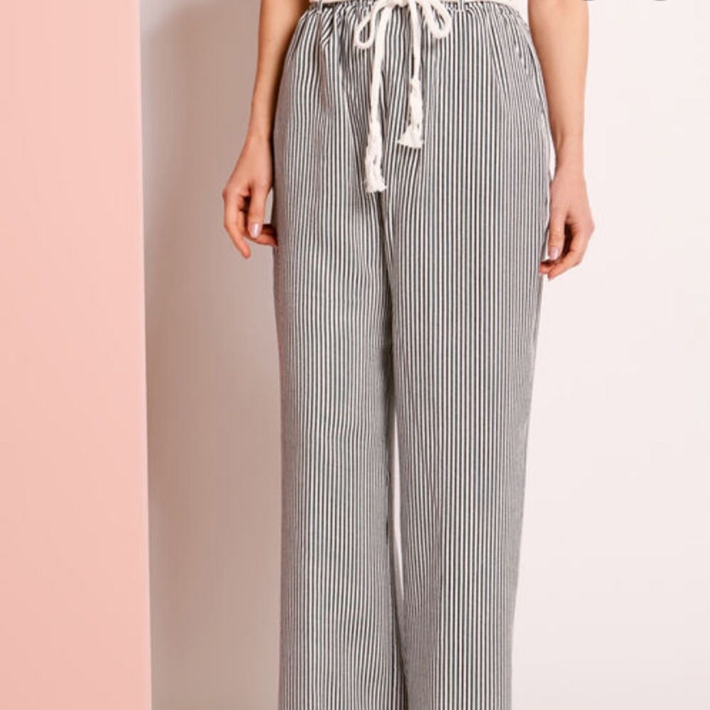 Linea Domani Stripe Print Wide Leg Pants